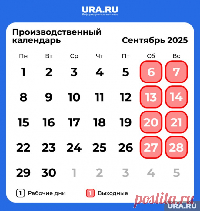 ПРОИЗВОДСТВЕН.КАЛЕНДАРЬ-ПРАЗДНИКИ на СЕНТЯБРЬ 2025: выходные, советы по планированию отпуска