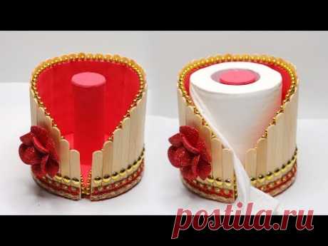 Tempat tisu dari Stik Es Krim ! Ide kreatif Stik Es Krim | Popsicle stick | Tissue Box | ice cream