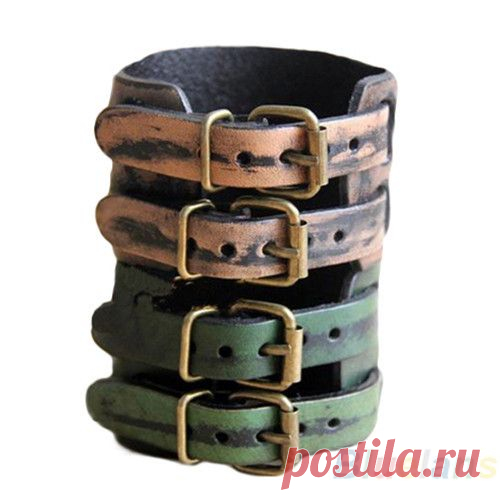 Новинка 2 слоя панк ремень мужчины подлинная кожа коровы браслеты и браслеты браслеты тумака подарка 04S5 купить на AliExpress