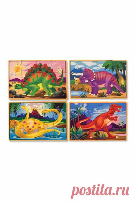 Купить Деревянные пазлы &quot;Динозавры&quot; Melissa &amp; Doug 3791 МУЛЬТИКОЛОР со скидкой в интернет-магазине kupivip.ru - распродажа