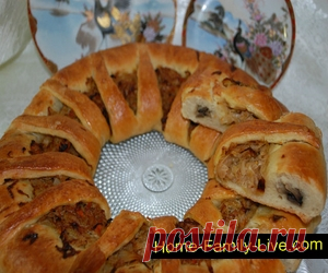 Пирог с капустой и грибами - пошаговый рецепт с фотоКулинарные рецепты