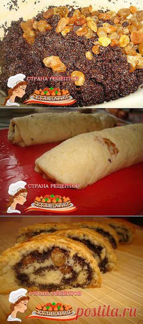 Творожный рулет с маком и изюмом рецепт с фото