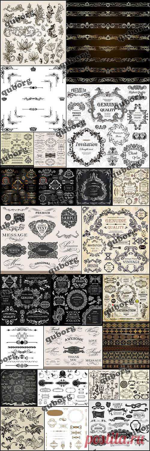 Stock Vector - Vintage Elements 2 » RandL.ru - Все о графике, photoshop и дизайне. Скачать бесплатно photoshop, фото, картинки, обои, рисунки, иконки, клипарты, шаблоны.