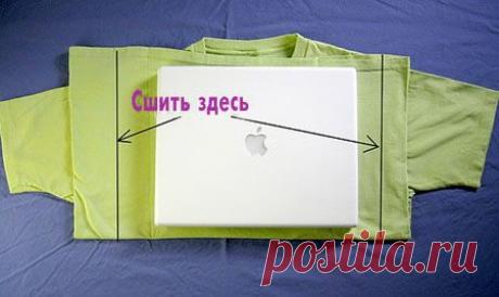 Чехол для ноутбука из старой футболки | Умелые ручки