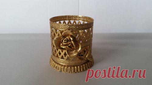 Hollywood Regency Gold Stylebuilt Rose Cup Holder | eBay