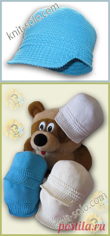 Вязаная кепка для мальчика.
