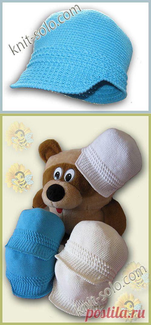 Вязаная кепка для мальчика.