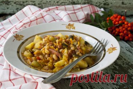 Овощи с беконом и фасолью | Четыре вкуса