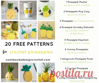 Crochet these 🍍 Fun Free Pineapple Crochet Patterns 🍍