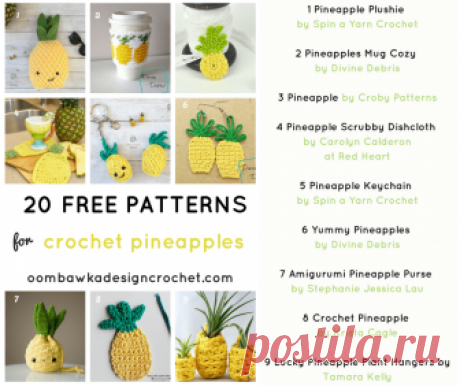 Crochet these 🍍 Fun Free Pineapple Crochet Patterns 🍍