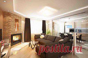 Дизайн гостиной комнаты с камином | Современный дом