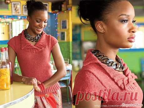 Топ с воротничком Cable Collar Top из Vogue Knitting 2011