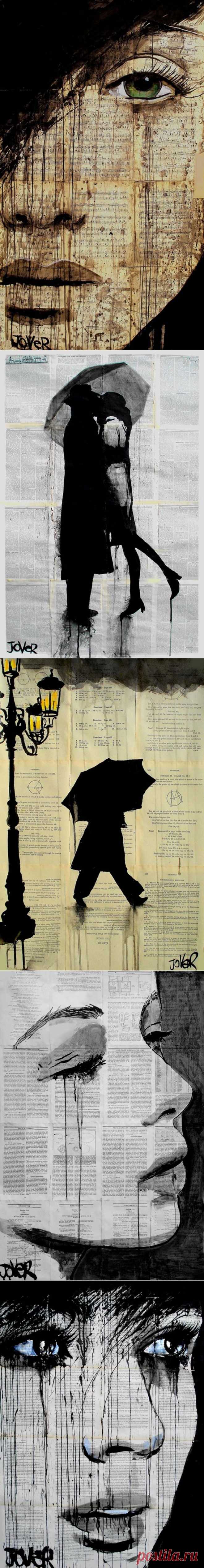 Винтажные рисунки от Loui Jover / Книги в интерьере /