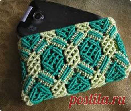Artículos de decoración Macrame: mob Purse. teléfono Capron