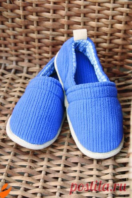 Шьем теплые тапочки с задником. Шаблон и мастер-класс
