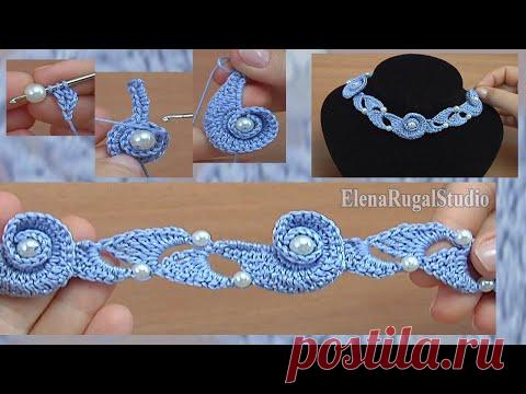 HOW to MAKE a Crochet Spiral CORD NECKLACE/ CROCHET WITH BEADS/ CROCHET JEWELRY