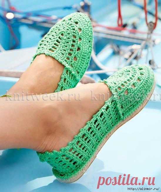 Мокасины крючком.
