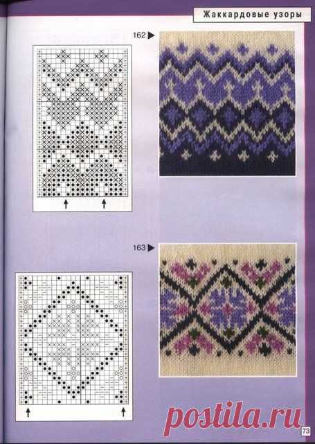 Жаккардовые узоры спицами. — Мир вязания и рукоделия
