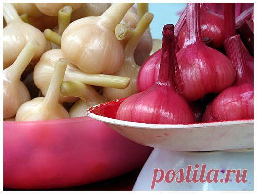 Чеснок маринованный – хрустящая закуска, заготовленная впрок