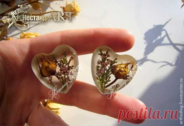 Кулончики сердечки из эпоксидной смолы. Мастер-класс