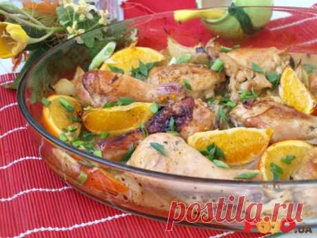 Курица запечённая с апельсинами и луком - Кулинарные рецепты на Food.ua