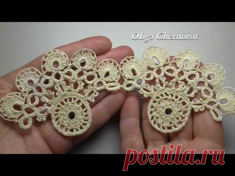 Crochet motif tutorial Мотив крючком ПАВЛИНИЙ ХВОСТ