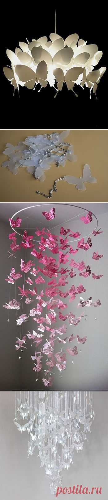Абажур с бабочками своими руками.
