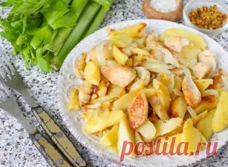 Жареная Картошка С Курицей Рецепт За (25) Минут Жареная картошка с курицей - сытный завтрак, обед или ужин. Готовится блюдо очень быстро и просто из всегда доступных продуктов.