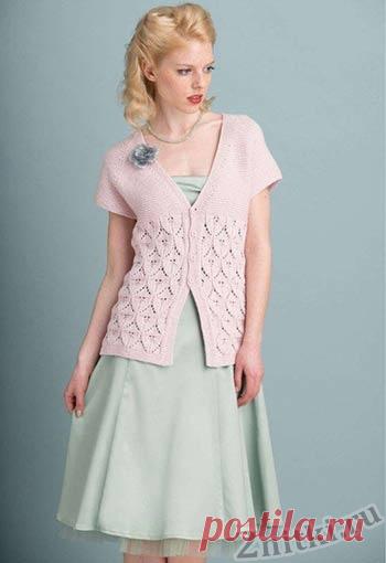 Жакет ажурным узором — Две нитки
