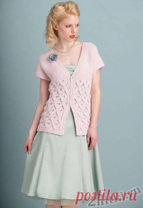 Жакет ажурным узором — Две нитки