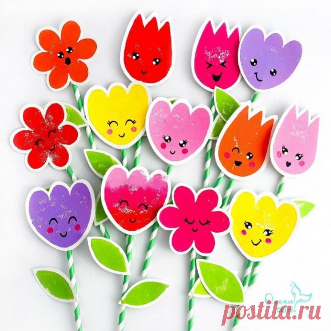 Штампы замечательных летних цветов