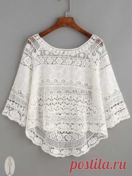 ​Идеи легких блуз с кружевом