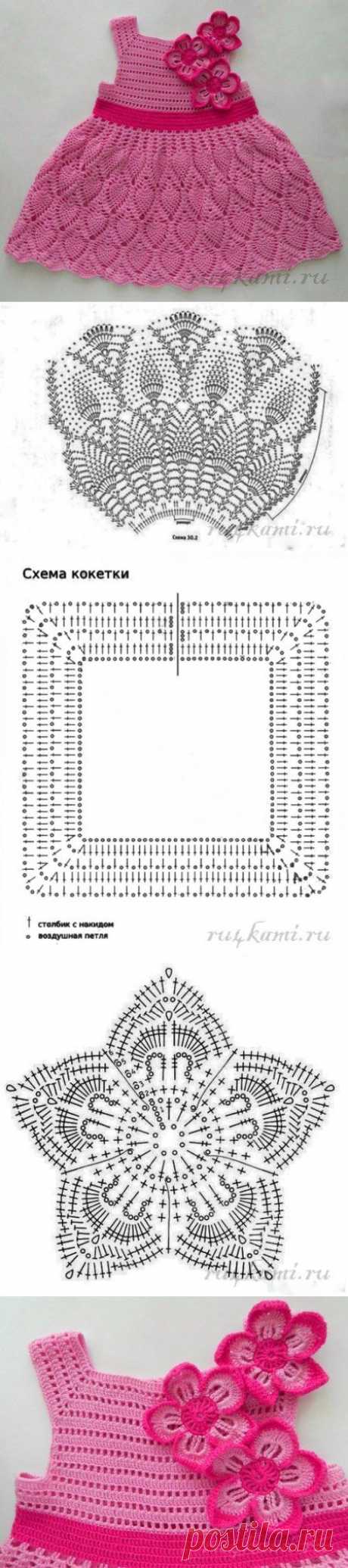 Платье крючком для девочки » Сайт &quot;Ручками&quot; - делаем вещи своими руками