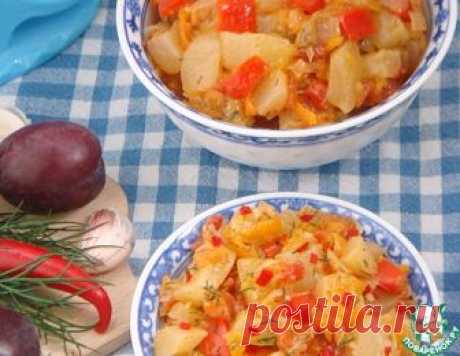 Тушеные кабачки с овощами и сливой – кулинарный рецепт
