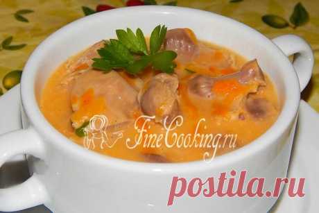 Гуляш из куриных желудков