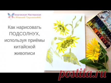 Как нарисовать подсолнух - YouTube