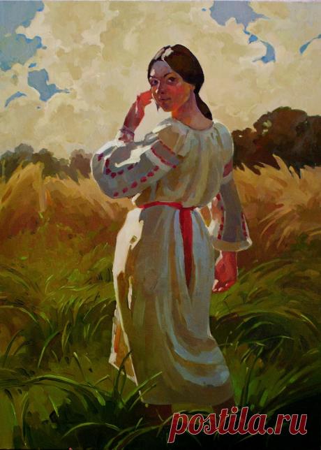 Анастасия Ярошевич, "В поле", холст, масло, 70х50, 2017 год