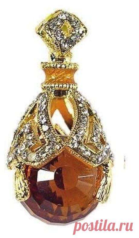 💘💘 BEAUTIFUL AMBER COLOR  & POSSIBLE DIAMONDS SCENT BOTTLE! 💘💘