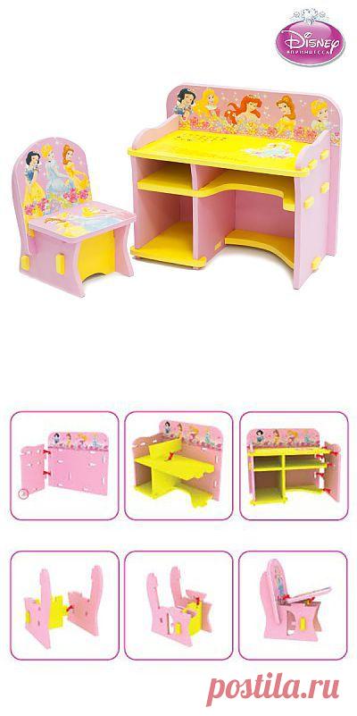 Парта со стулом «Принцесcы»  
Артикул: ZY004  Возраст: 0+  
  Размеры (мм)  	Длина 	Ширина	Высота
  Упаковка 	670	130	740
  Парта 	700	370	600
  Стул 	280	350	450
Минимальная сумма покупки товара, данного производителя от 5000 руб. 
Доставка: Москва - 300 руб, МО - 300 руб. + 25 руб/км.