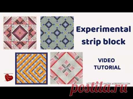 Experimental strip quilt block - video tutorial