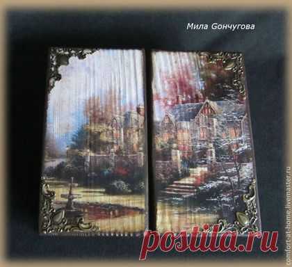 Шкатулка для мелочей Дом у пруда - коричневый,шкатулка,шкатулка для украшений