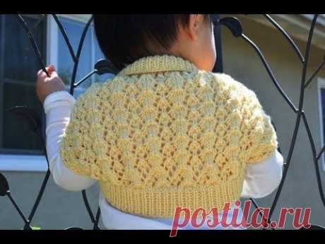 How to Knit an Easy and Lacy Baby Bolero (Shrug)