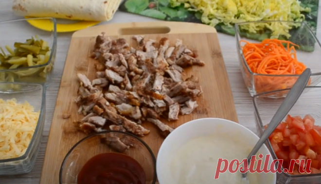 Шаурма в домашних условиях с курицей - очень вкусно! Самый лучший рецепт шаурмы! - YouTube