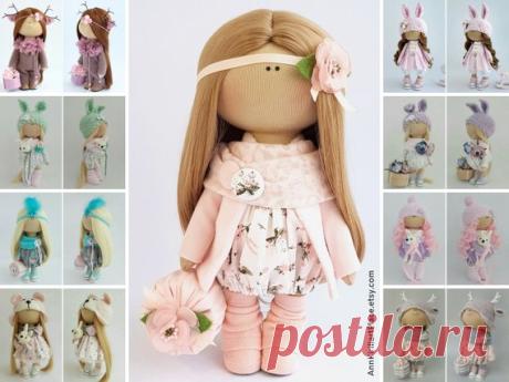 Fabric Doll, Decor Doll, Interior Doll, Nursery Doll, Handmade Doll, Pink Soft Doll, Tilda Doll, Rag Doll, Special Doll for Girl by Irina B Hello, dear visitors!  This is handmade cloth doll created by Master Irina B. (Kiev, Ukraine). Doll is 28 cm (11.02 inch) tall and made of only quality materials. All dolls stated on the photo are mady by Irina B. You can find them in our shop searching by artist name: