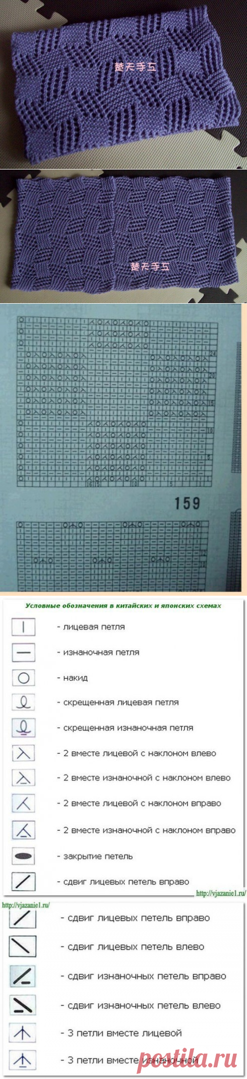 Красивый шарф-снуд спицами