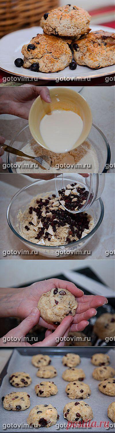 Сконы с клюквой и орехами. Фото-рецепт / Готовим.РУ