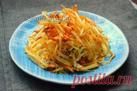 Салат с бужениной и жареным картофелем, рецепт с фото