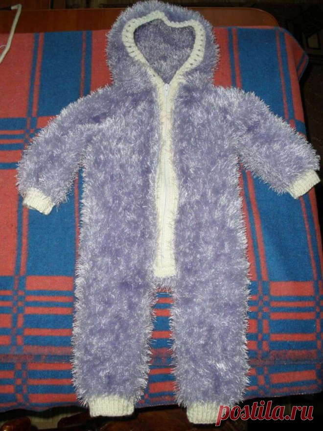 Вязаный комбинезон для новорожденного спицами с подробным описанием