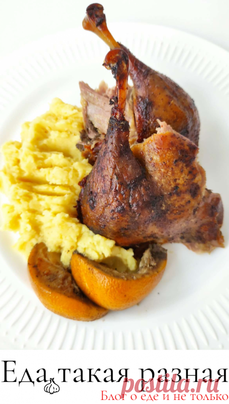 Утка с апельсинами и яблоками, запечённая в духовке ; Рецепты вторых блюд