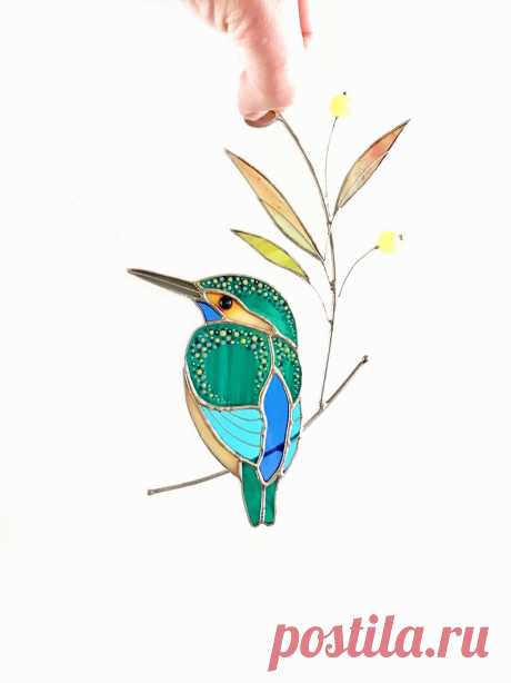 Vidrieras Kingfisher vidrieras suncatcher para ventanas decoración de pájaros vidrieras colgantes vidrieras personalizadas Regalo de Navidad - Etsy Chile